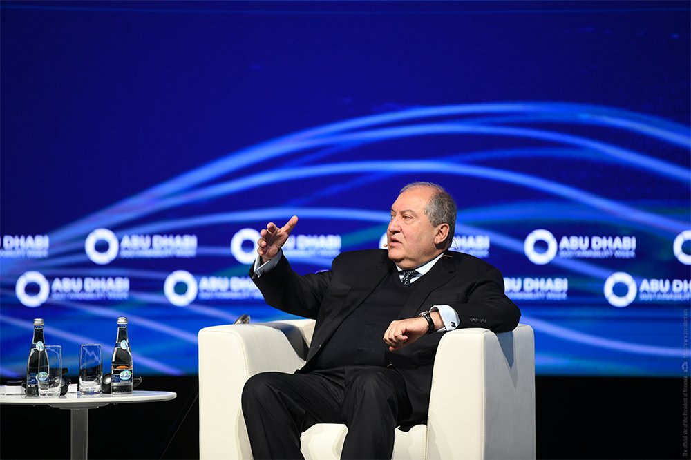 President Armen Sarkissian spoke at the Abu Dhabi Sustainability Week: small can be very successful, both individually and on a state level