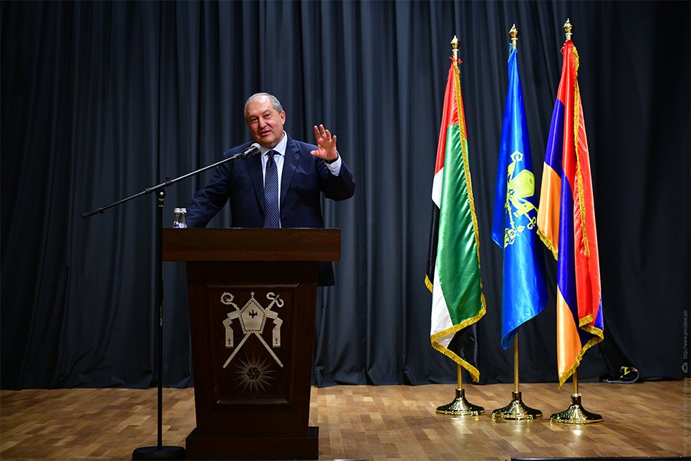 We are a God chosen people and have no option but to win: President Armen Sarkissian met in Abu Dhabi with the representatives of the Armenian community